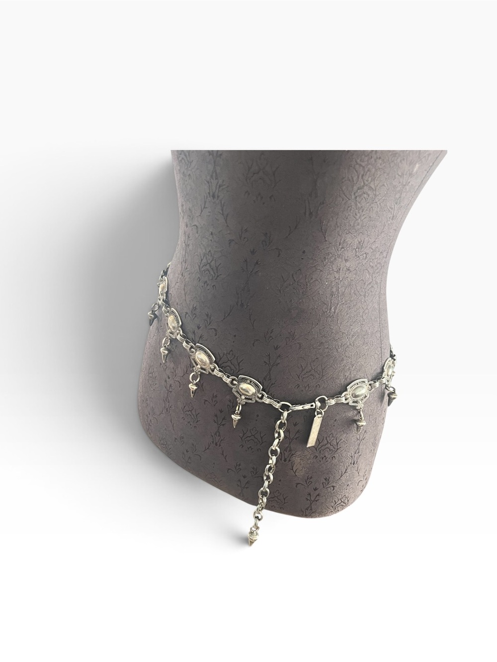 Vintage New York Studio Metal Conch Chain Belt Grunge Festival Western Punk LG